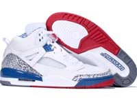 Classic Jordan Spizike White Varsity Red True Blue Shoes - Click Image to Close